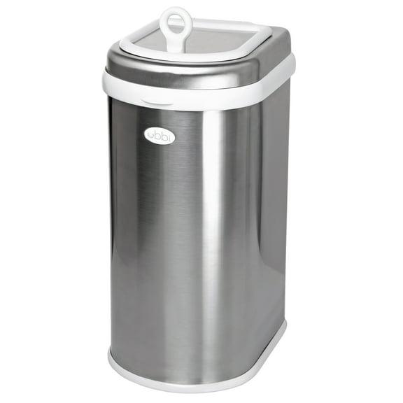 Ubbi Pet Odor-Locking Steel Waste Pail Cat Litter Disposal System, Chrome