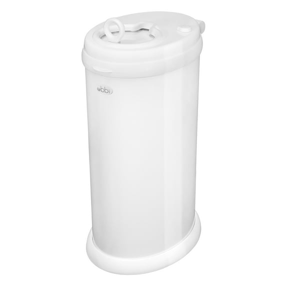 Ubbi Stainless Steel Diaper Pail, Odor Locking, No Special Bag Required, Award-Winning, Registry Must-Have, White
