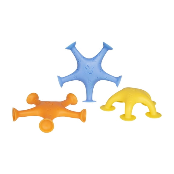 Ubbi Starfish Stretch and Suction Baby and Toddler Bath Toys, Multicolored, Set of 3