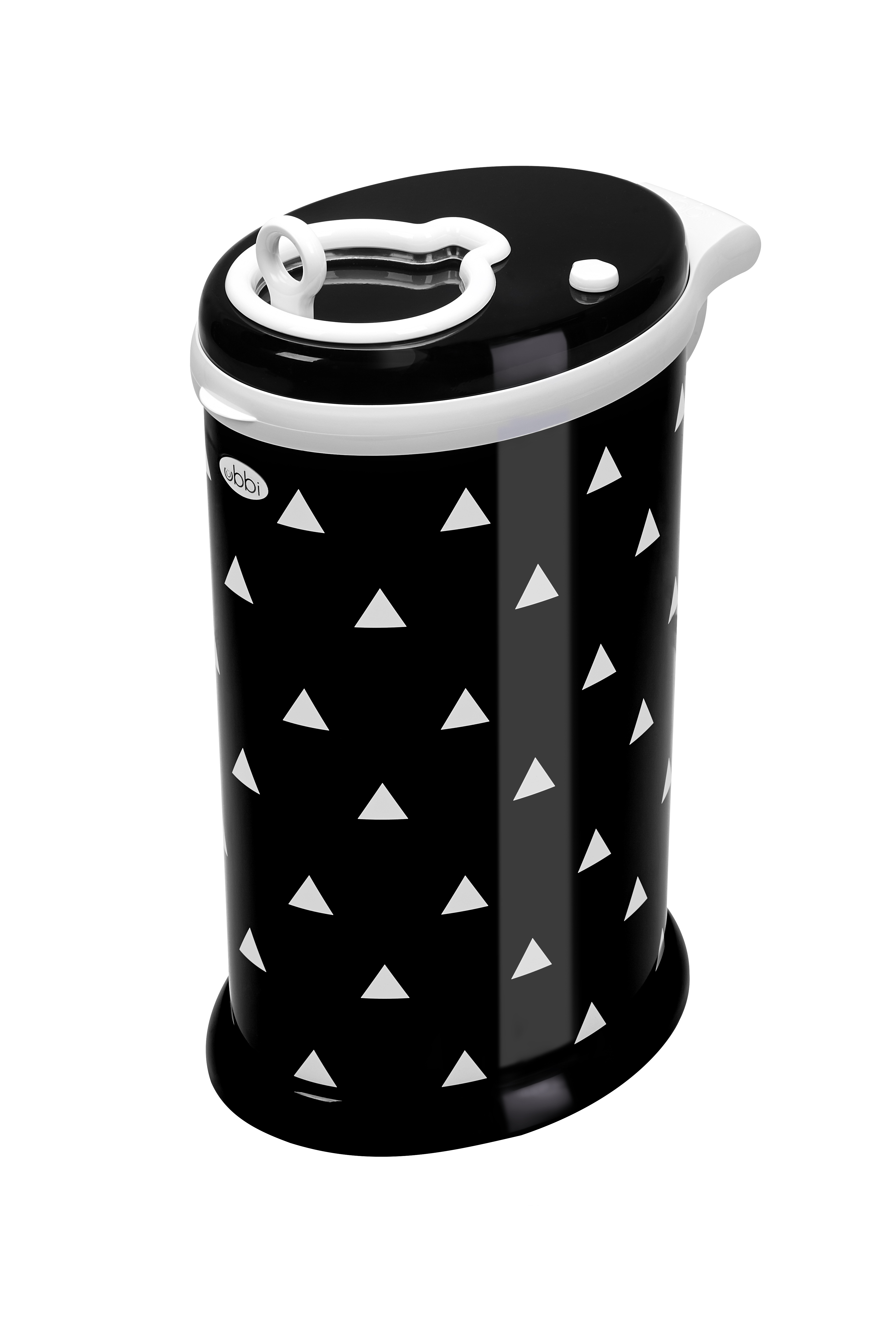 Ubbi Steel Diaper Pail, Black Triangles