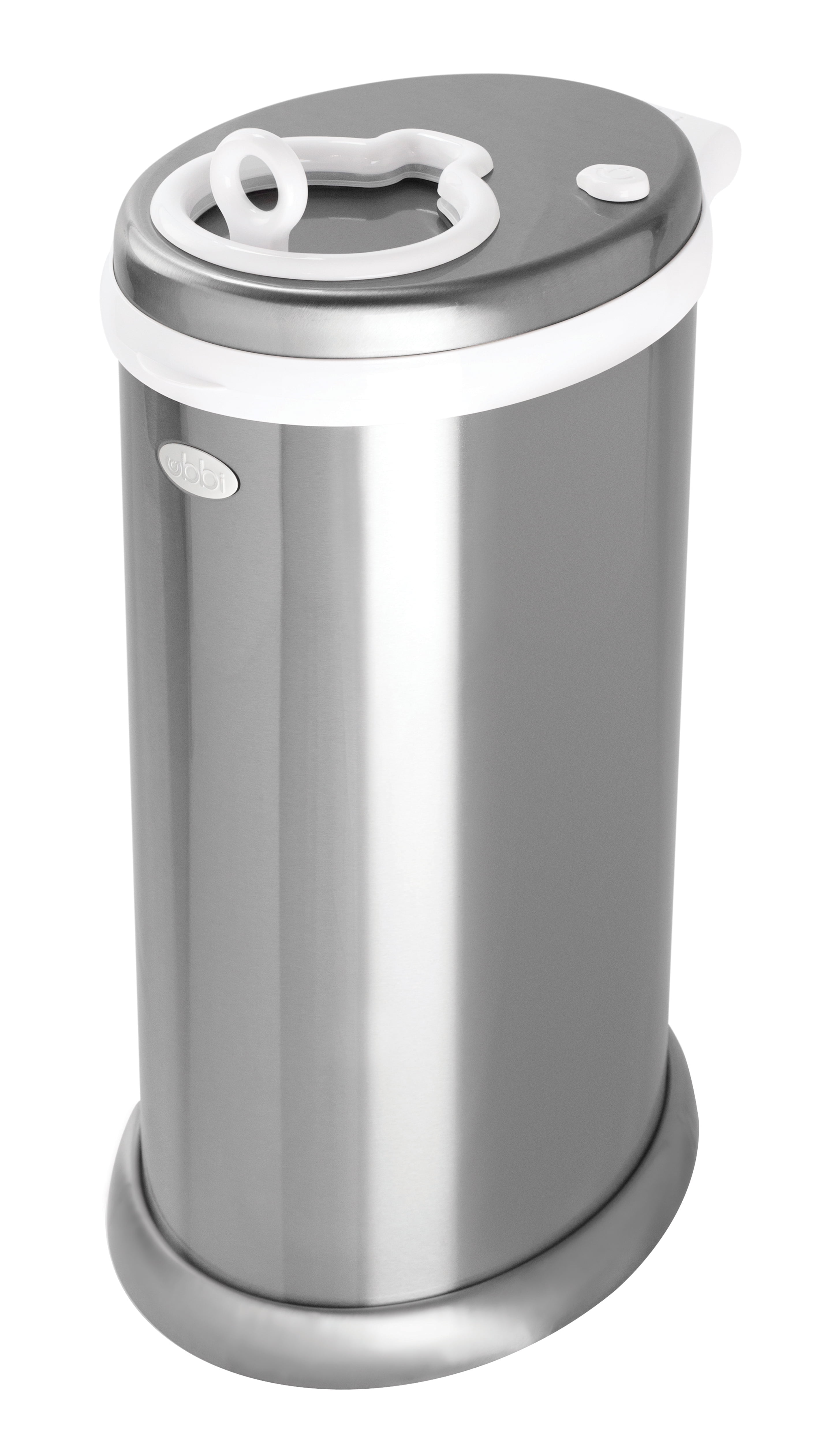 Ubbi Steel Diaper Pail, No Special Bag Required, Baby Registry Gift, Holds 55 Diapers, Chrome