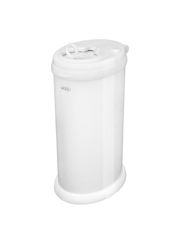 Ubbi Steel Diaper Pail, Odor Locking, No Special Bags Required, White