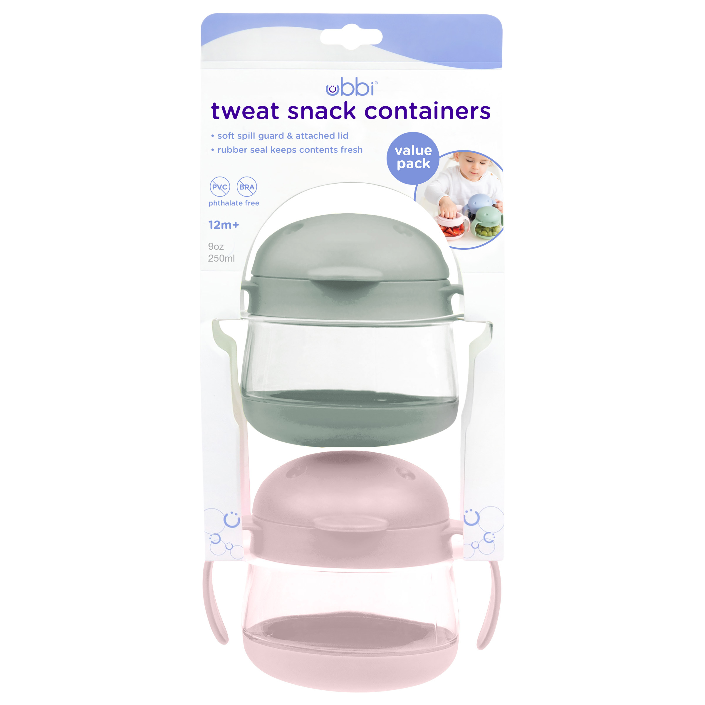 Ubbi Tweat No Spill Snack Container for Kids, BPAFree Tritan, Toddler