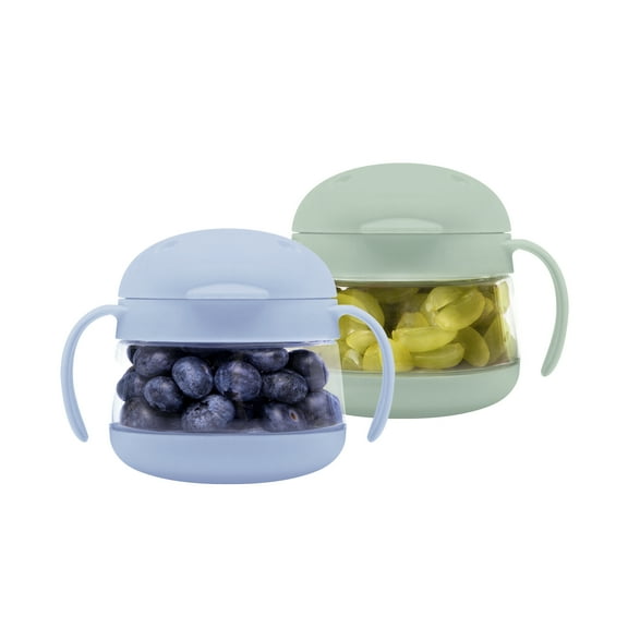 Ubbi Tweat Spill-Proof Snack Container for Toddlers & Kids, BPA-Free, Blue & Sage Green