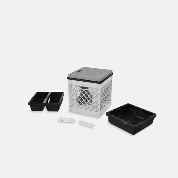 UbeCube CrateGardner - Crate with Seat Topper, Cushion, and Two Drop in Trays