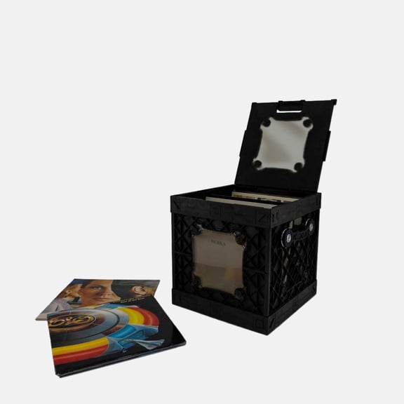 UbeCube CrateVinylâ„¢ DJ - Vinyl Record Storage Crate for LP Albums with Divider, Rubber Handles and Transparent Panels