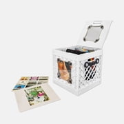 UbeCube CrateVinyl  DJ - Vinyl Record Storage Crate with Divider, Rubber Handles and Transparent Panels