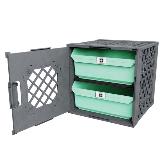 UbeCube Grabinet™ 1x2 - Crate with Two Large Storage Bins