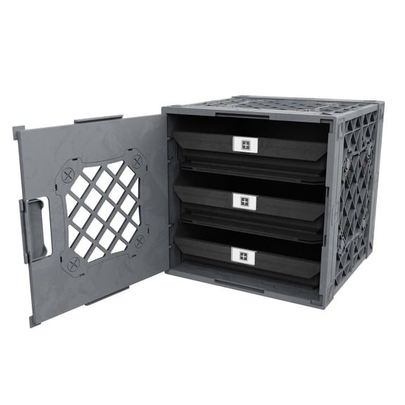 UbeCube Grabinetâ„¢ 1x3 Crate with Three Large Storage Bins