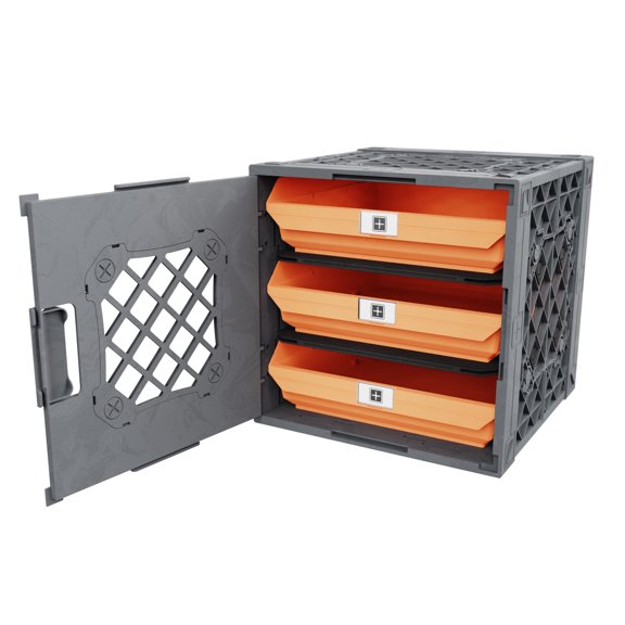 UbeCube Grabinet™ 1x3 Crate with Three Large Storage Bins