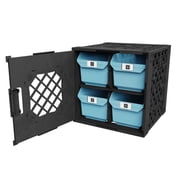 UbeCube Grabinet  2x2 Modular Storage Crate with Four Stackable Bins