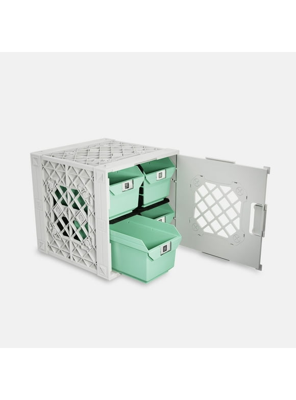 UbeCube Grabinet™ 2x2 - Crate with four storage bins that are heavy duty foam-filled polypropylene