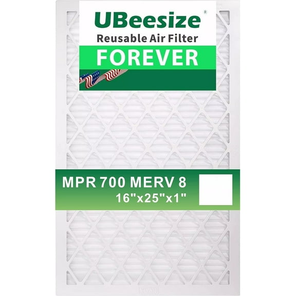 Ubeesize 16x25x1 MERV 8 Pleated Air Filter, Reusable Frame, 9 Pack AC/Furnace