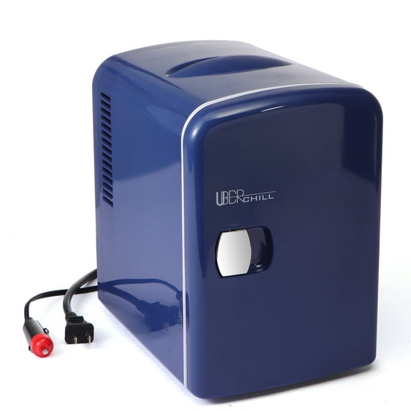 Uber Appliance Uber Chill 4 Liter 6-Can Portable Mini Fridge, Blue - Thermoelectric