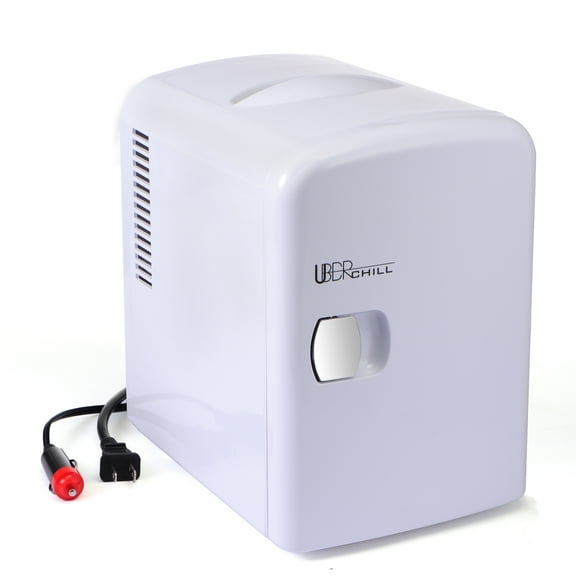 Uber Appliance Uber Chill 4 Liter 6-Can Portable Mini Fridge, White - Thermoelectric
