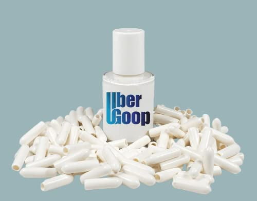 (NEW 1oz size) Uber Goop WHITE Dishwasher Rack Coating/Glue w/150 caps