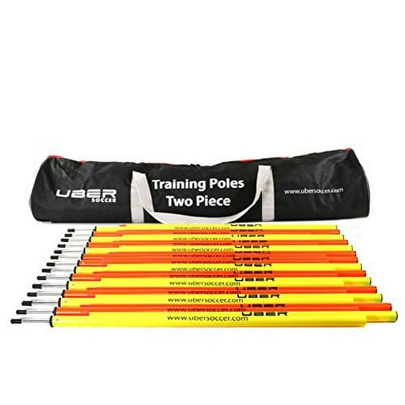 Uber Soccer Agility Training Poles (Set of 12, 2-Piece Training Poles)