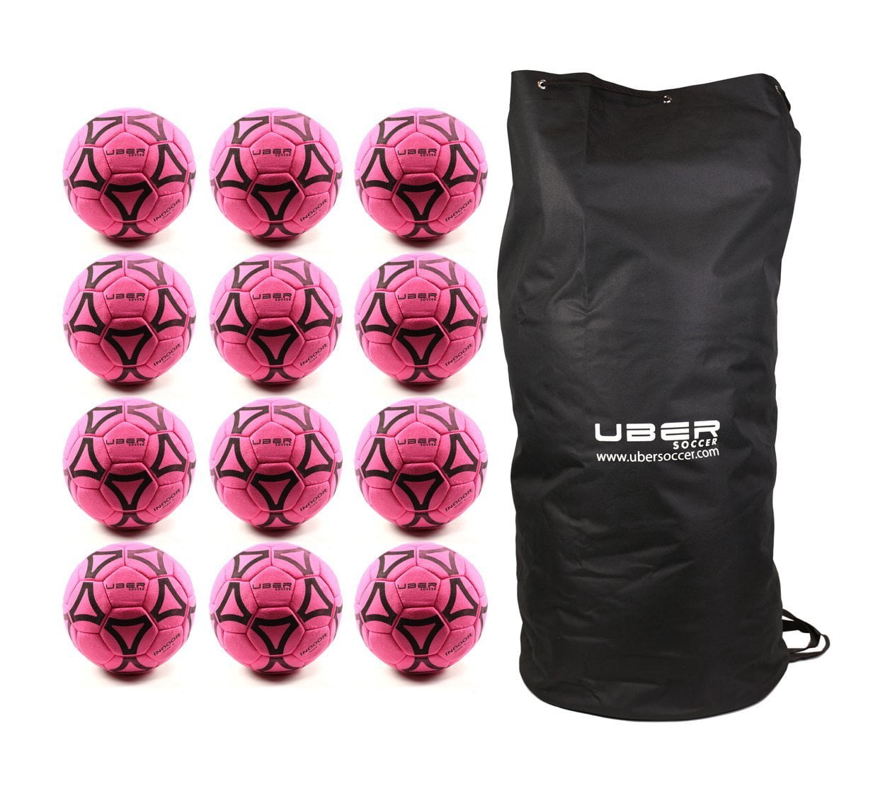 Uber Soccer Felt Indoor Soccer Ball Bundle - Set of 12 - Neon (Neon Pink, Size 4)