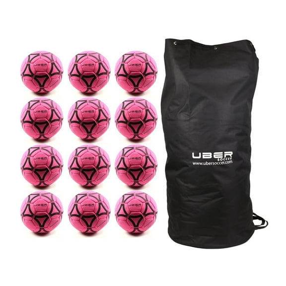 Uber Soccer Felt Indoor Soccer Ball Bundle - Set of 12 - Neon (Neon Pink, Size 4)