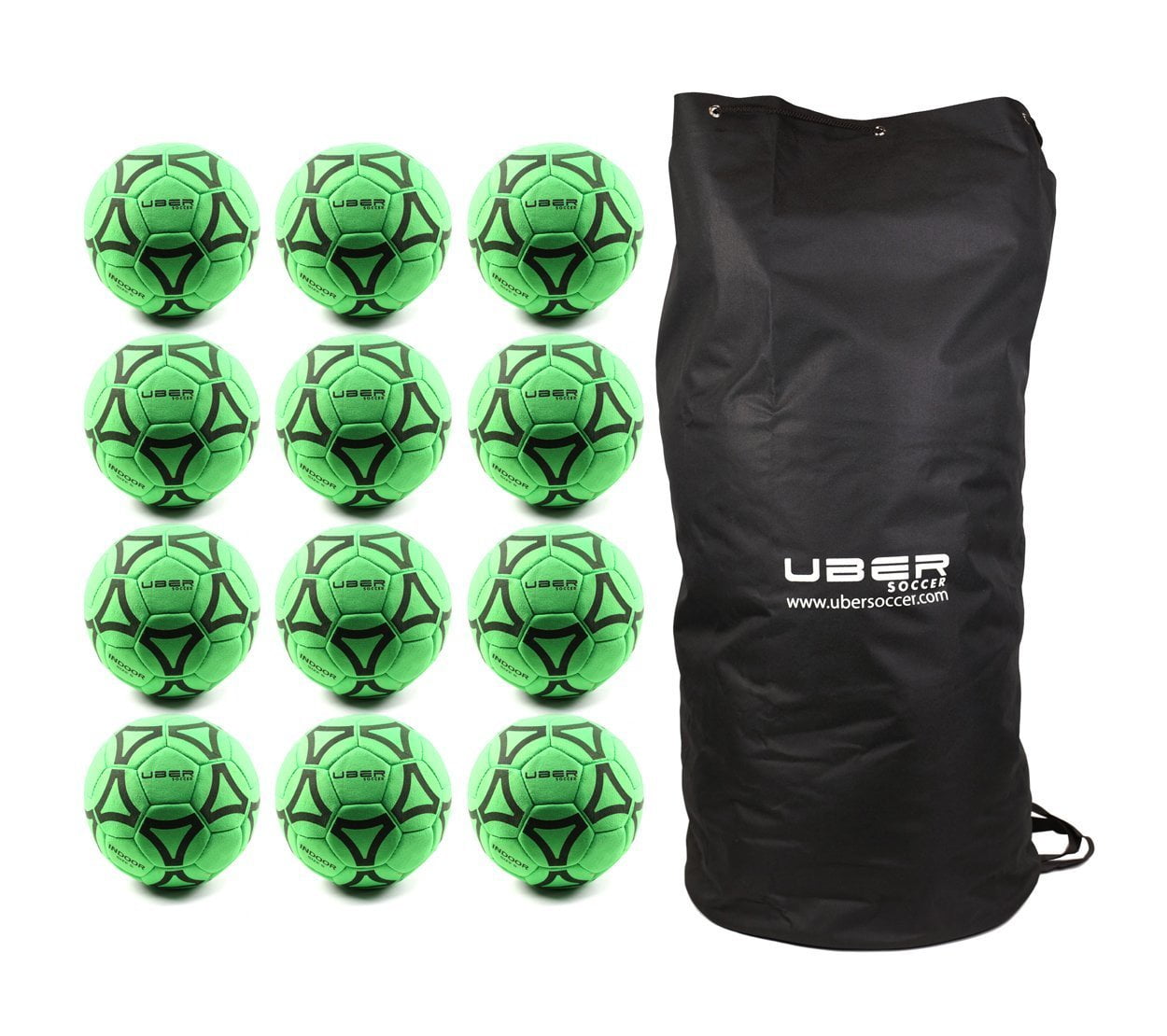 Uber Soccer Felt Indoor Soccer Ball Bundle - Set of 12 - Neon