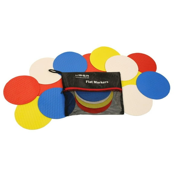 Uber Soccer Flat Spot Marker - Non-Slip Rubber - Set of 20