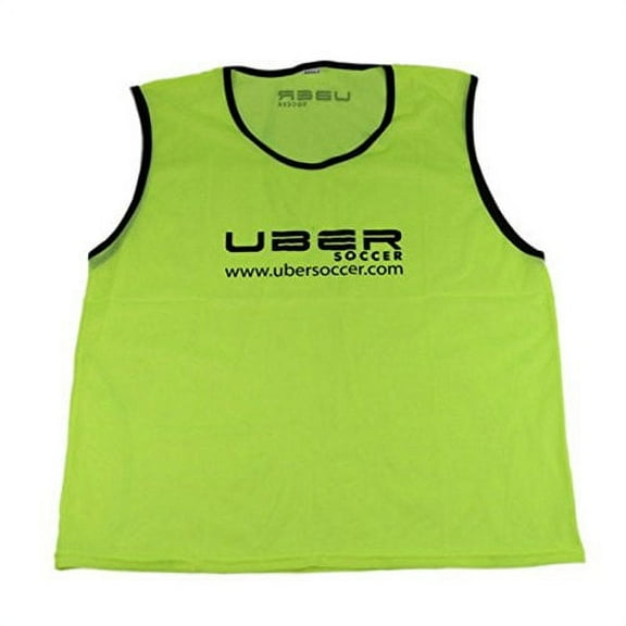 Uber Soccer Mesh Scrimmage Training Bibs - Set of 10 (Neon Yellow, Child)