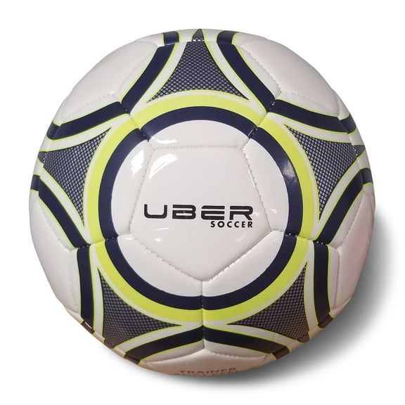 Uber Soccer Trainer Ball- Navy Blue and Neon Yellow (Size 5)