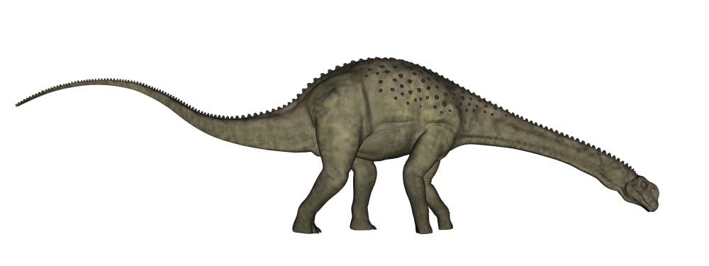 Uberabatitan dinosaur isolated on white background Canvas Art - Elena DuvernayStocktrek Images (46 x 18)