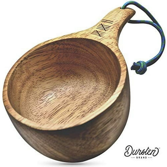 Uberleben Dursten Lore 12oz Kuksa | Handcrafted Traditional Wooden Camp Cup | Lightweight & Eco-Friendly | Camping, Backpacking or Bushcraft