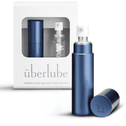 Uberlube Silicone Personal Lubricant, Navy Blue Travel Kit, 15ml, Unscented, Waterproof, Latex-Safe
