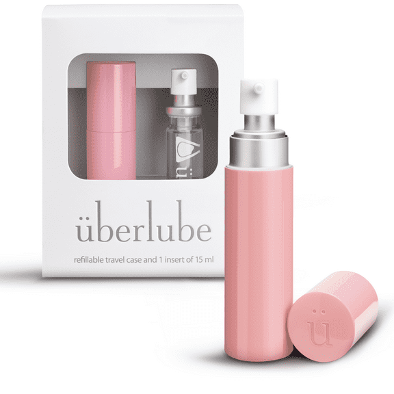 Uberlube Silicone Lube - Pink Travel Kit 15ml Unscented Silicone Lubricant Personal Lubrication - Latex-Safe Sex Lube Liquid for Couples, Flavorless, Anal Lube, Works Underwater - 15ml Pink