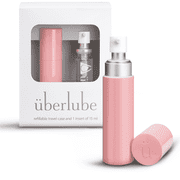 Uberlube Silicone Personal Lubricant, Pink Travel Kit, 15ml, Unscented, Waterproof, Latex-Safe