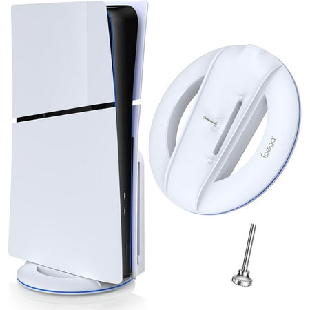 Uberwith 2023 Vertical Stand for PS5 Slim Console Disc and Digital with Screw, Base Stand Replacement for Playstation 5 Slim Console, White