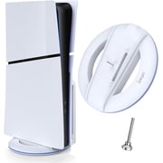 Uberwith 2023 Vertical Stand for PS5 Slim Console Disc and Digital with Screw, Base Stand Replacement for Playstation 5 Slim Console, White