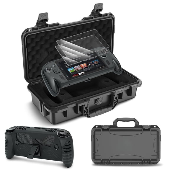 Uberwith 3 in 1 Accessories Kit for Rog Xbox Ally X/Rog Xbox Ally, Accessories Bundle Include Hard Carrying Case, Protective Sleeve Cover and 2 Tempered Glass Screen Protectors