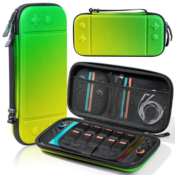 Uberwith Case for Switch 2 2025 , Travel Carrying Case for NS Switch 2, Protective Bag for Storage NS 2 Accessories (Green Yellow)