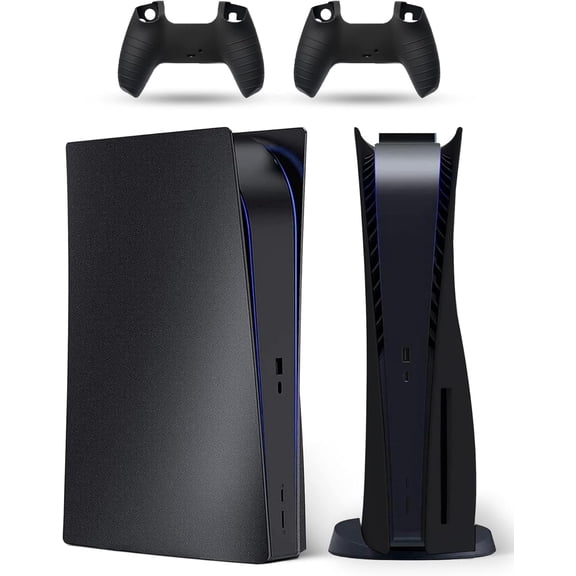 Uberwith Faceplate for PS5 Console (Disc Edition), Cover Plate, ABS Shell, Anti-Scratch Skin, Heat Dissipation, Dustproof, with Extra 2 Controller Silicone Covers
