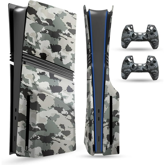 Uberwith Faceplate for PS5 Pro (Disc Edition), Cover Plate, ABS Shell, Matt Skin, with Extra 2 Controller Silicone Covers