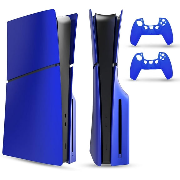 Uberwith Faceplate for PS5 Slim, Cover Plate, ABS Shell, Anti-Scratch Skin, Dustproof, with Extra 2 Controller Silicone Covers