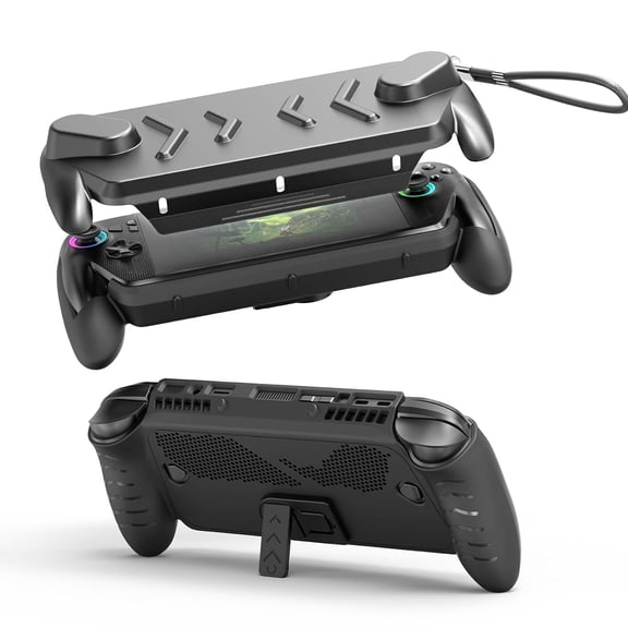 Uberwith Full Protective Case Cover Compatible with ASUS ROG Xbox Ally/Xbox Ally X,Protective Case with Detachable Front Shell Offers 360° Scratch Defense,Frosted Anti-Slip Handheld Design (Black)