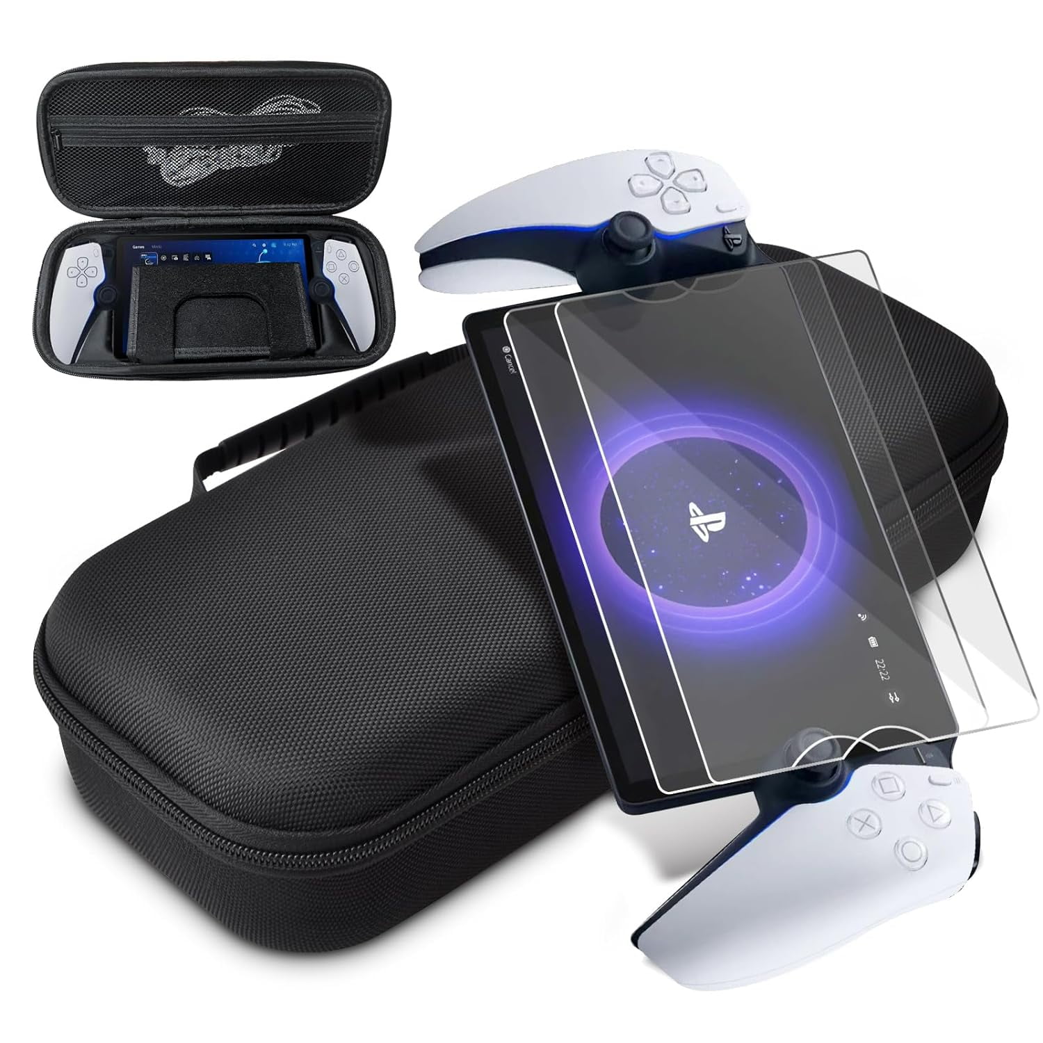 Uberwith PlayStation Portal Remote Player Carrying Case, Hard EVA Shell with Screen Protectors
