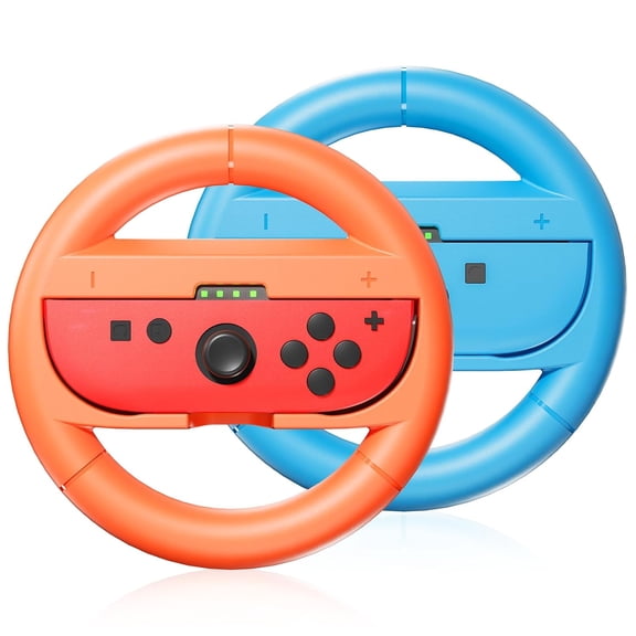 Uberwith Steering Wheel Compatible with NS Switch 2 2025,Family Use Accessories Compatible with Switch 2 JoyCon Controllers 2 Pack (Blue and Orange)