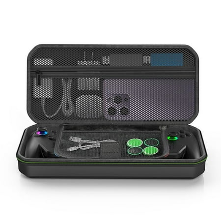 Uberwith Storage Case Bundle Compatible with ROG XBOX Ally X, Includes 2 Tempered Glass Screen Protectors, 4 Thumb Grips, Cleaning Kit