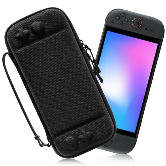 Uberwith Switch 2 Carrying Case Compatible with 2025 Switch 2, with 10 Games Cartridges Protective Hard Shell Travel Carrying Case Pouch for Console & Accessories, Black