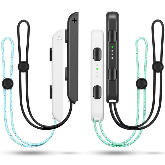 Uberwith Wrist Strap for Joycon 4 Pieces Switch Parts Accessories Controller Attachments Compatible with Joy Con, Dual Joycon Remote Comfort Controller Straps Black White 2 Pairs