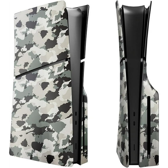 Uberwith for PS5 Slim Disc Edition Faceplate, Custom Replacement Cover Plates Camouflage Skin Case ABS Side Shell for PS5-Slim Console Disc Version
