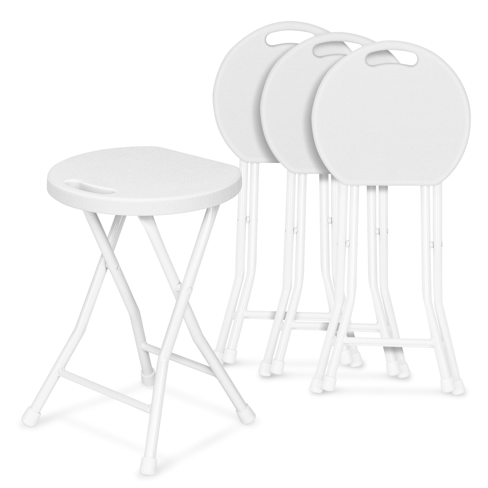 UbesGoo 4 Pack Folding Stools, 18 In Height Plastic Portable Chair