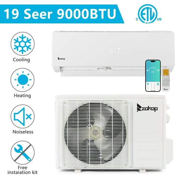 UbesGoo Wifi Enabled 9,000 BTU Mini Split AC/Heating System with