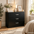 thumbnail image 1 of Ubesgoo 3 Drawer Dresser, Modern Storage Chest with Spacious Drawers, Black Bedroom Dresser Organizer Cabinet for Bedroom, Living Room and Home Office, 1 of 11