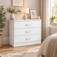 thumbnail image 1 of Ubesgoo 3 Drawer Dresser, Modern Storage Chest with Spacious Drawers, White Bedroom Dresser Organizer Cabinet for Bedroom, Living Room and Home Office, 1 of 12